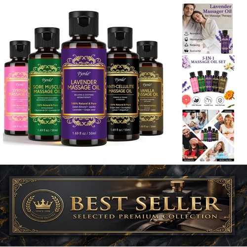 Relaxing massage oil set 5 - relaxing, set: